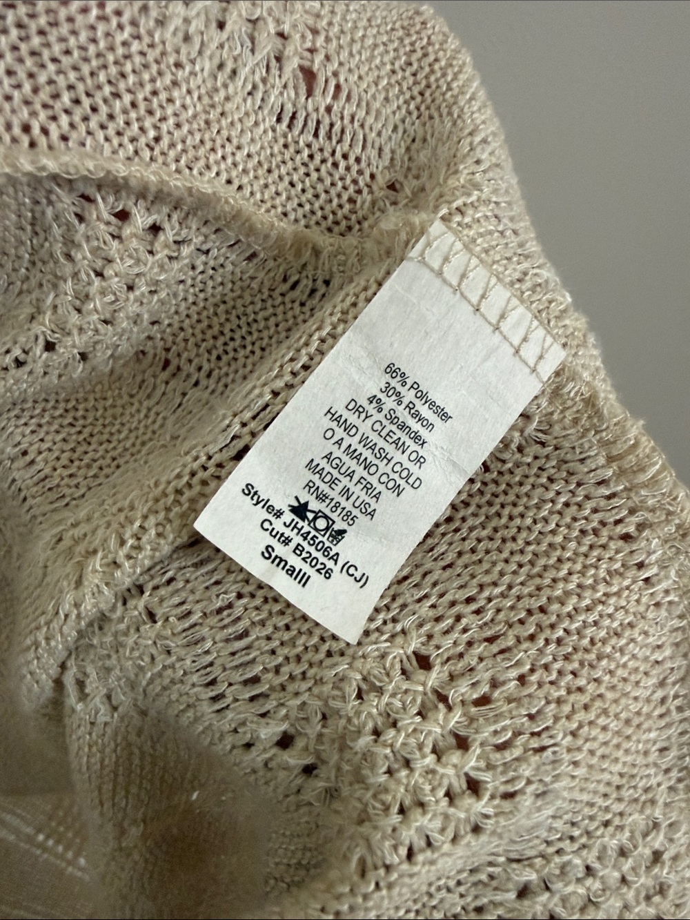 Carly Jean Los Angeles Long Open-Front Cable Knit Cardigan - Beige - Picture 4 of 4